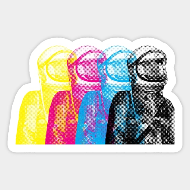 Astronaut Offset Sticker by Wright Art